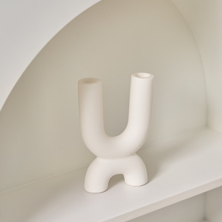 Portacandele di design in ceramica – elegante candelabro decorativo