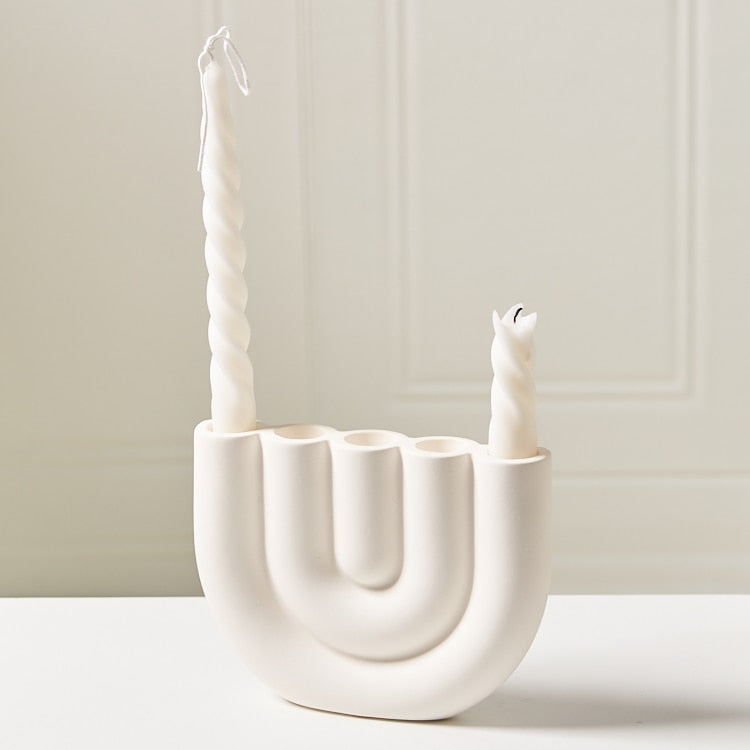 Portacandele di design in ceramica – elegante candelabro decorativo