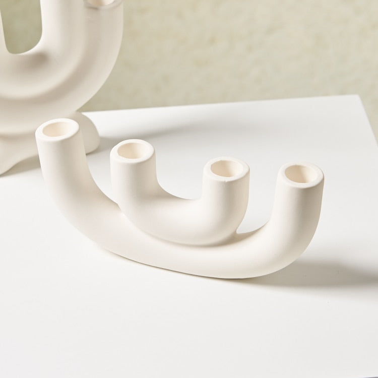 Portacandele di design in ceramica – elegante candelabro decorativo