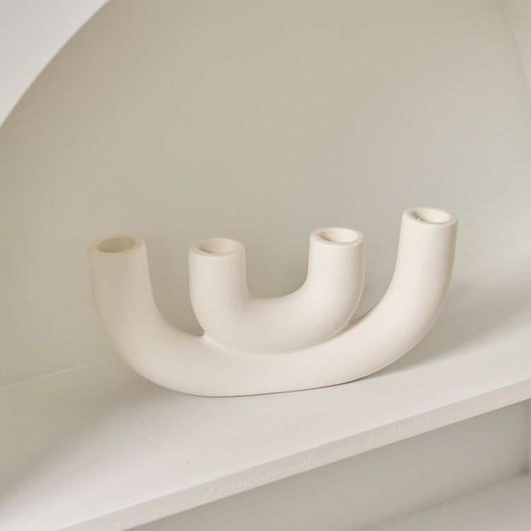Portacandele di design in ceramica – elegante candelabro decorativo