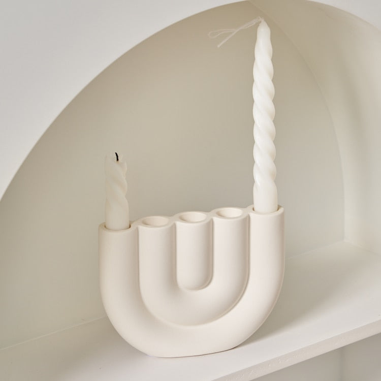 Portacandele di design in ceramica – elegante candelabro decorativo