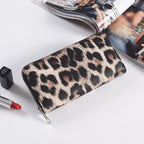 Portafoglio classico con fantasia leopardata per donna
