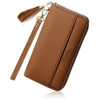 Portafoglio elegante con zip e porta carte