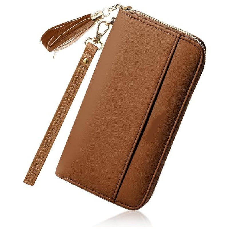 Portafoglio elegante con zip e porta carte