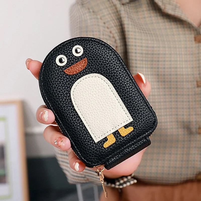 Portafoglio porta carte pinguini in pelle PU