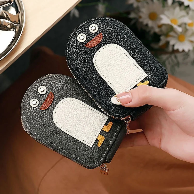Portafoglio porta carte pinguini in pelle PU