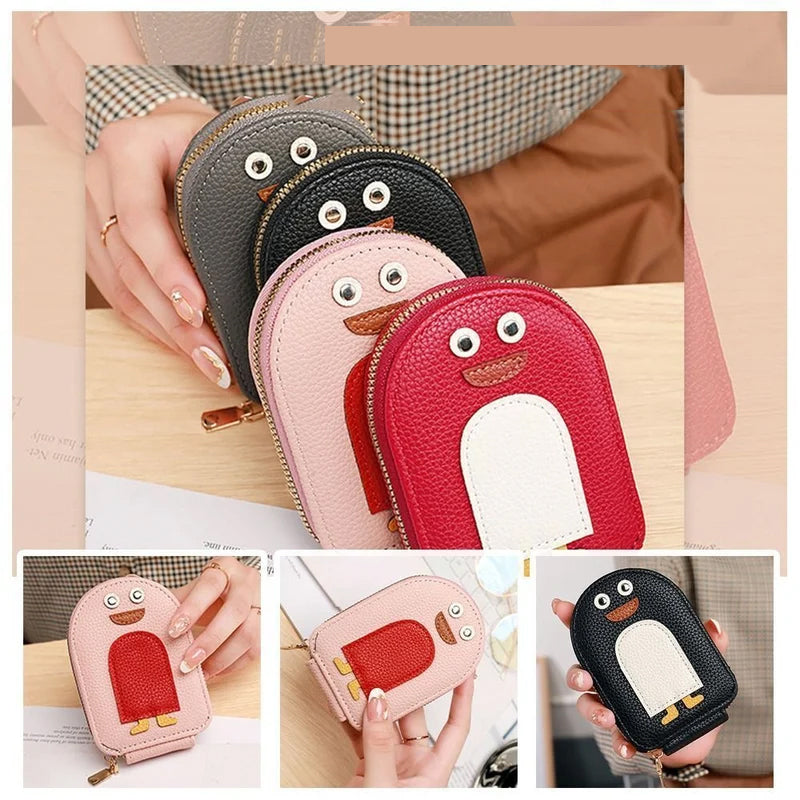 Portafoglio porta carte pinguini in pelle PU