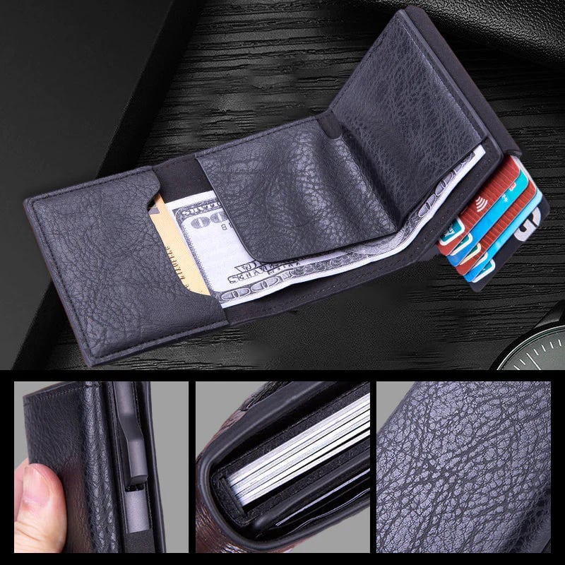 Portafoglio uomo con porta carte automatico