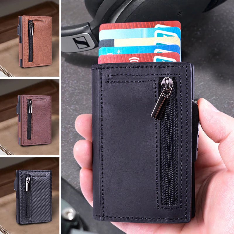 Portafoglio uomo con porta carte automatico