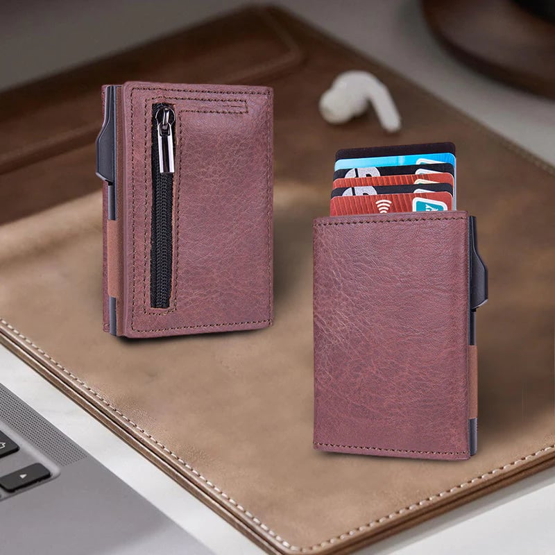 Portafoglio uomo con porta carte automatico