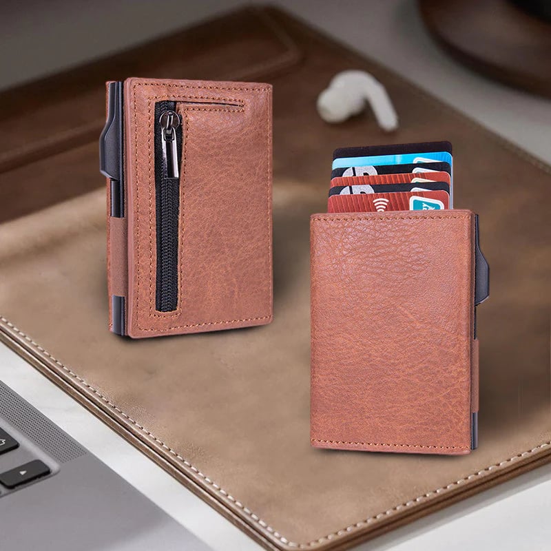Portafoglio uomo con porta carte automatico