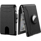 Portafoglio uomo con porta carte pop-up in alluminio e clip per banconote in pelle – protezione RFID