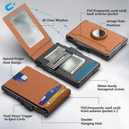 Portafoglio uomo con porta carte pop-up in alluminio e clip per banconote in pelle – protezione RFID