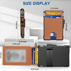Portafoglio uomo con porta carte pop-up in alluminio e clip per banconote in pelle – protezione RFID