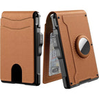 Portafoglio uomo con porta carte pop-up in alluminio e clip per banconote in pelle – protezione RFID