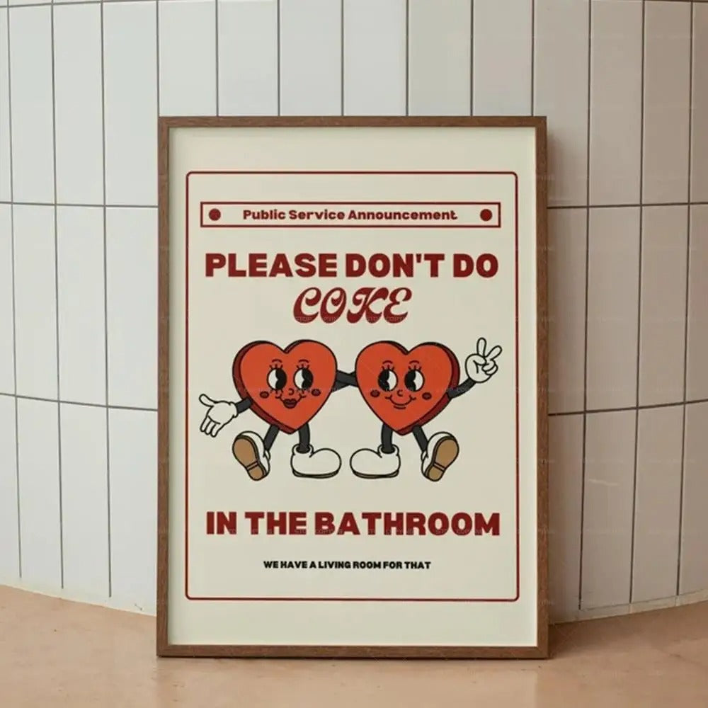 Poster decorativo per bagno con citazioni divertenti