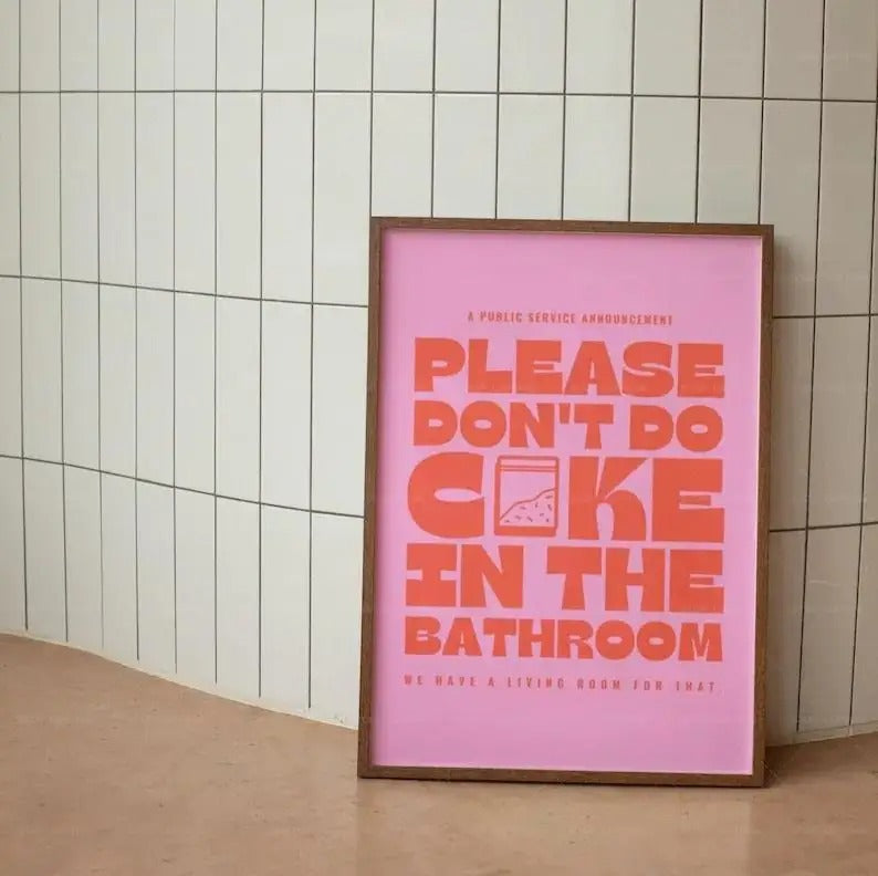 Poster decorativo per bagno con citazioni divertenti