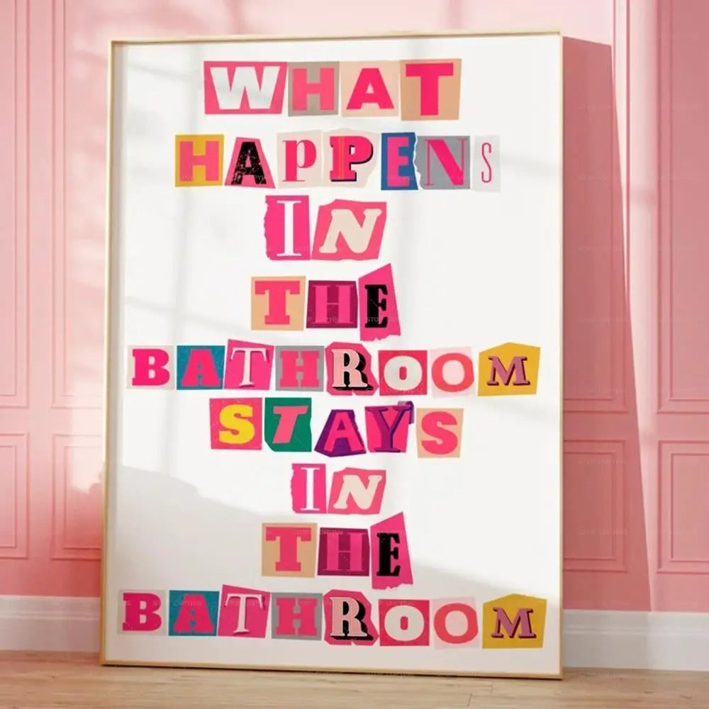 Poster decorativo per bagno con citazioni divertenti