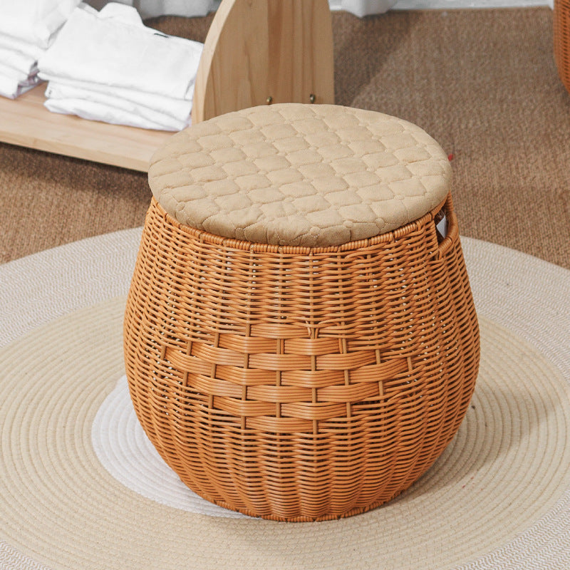 Pouf contenitore intrecciato