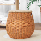 Pouf contenitore intrecciato