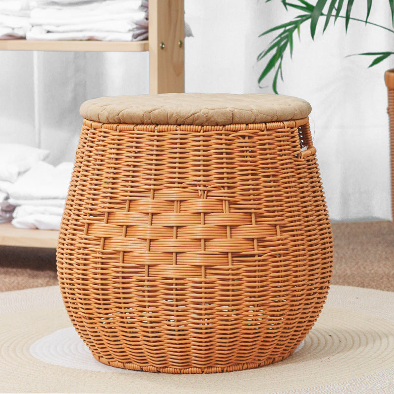 Pouf contenitore intrecciato
