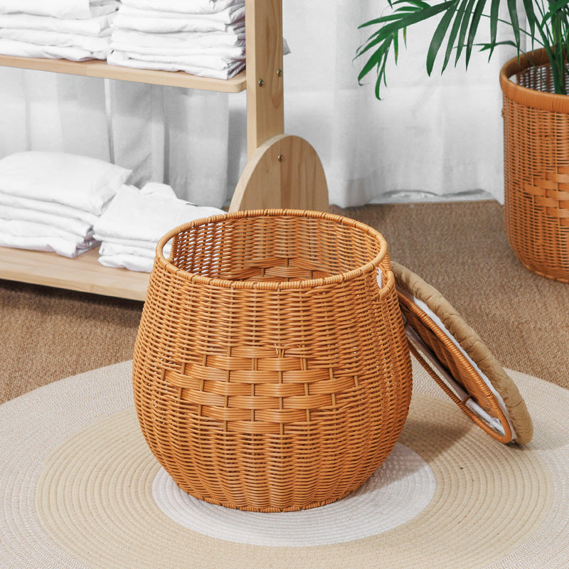 Pouf contenitore intrecciato