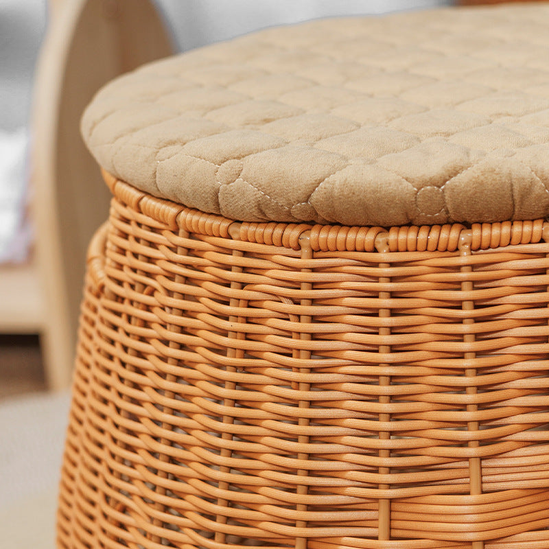 Pouf contenitore intrecciato