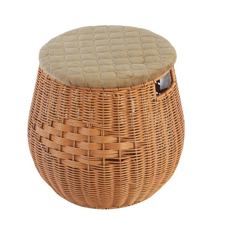 Pouf contenitore intrecciato