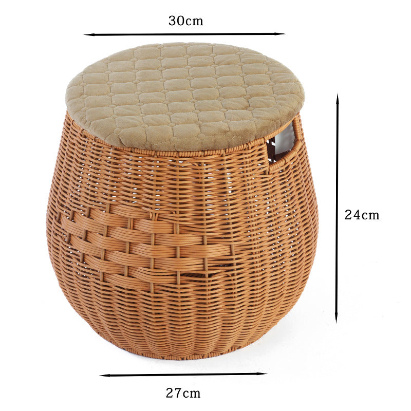 Pouf contenitore intrecciato