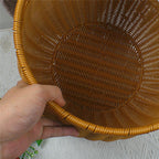 Pouf contenitore intrecciato con cuscino