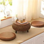 Pouf sgabello comodo in rattan naturale