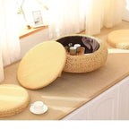 Pouf sgabello comodo in rattan naturale