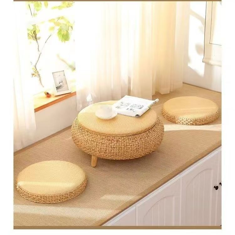 Pouf sgabello comodo in rattan naturale