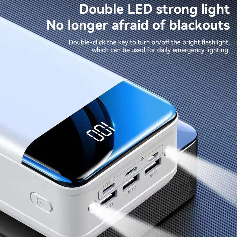 Power bank 50.000 mAh con ricarica rapida per smartphone, tablet e laptop