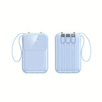 Power bank portatile 10.000 mAh con ricarica rapida e cavi integrati