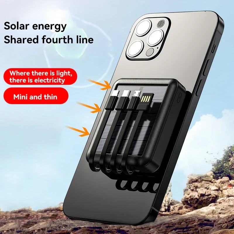 Power bank solare 4 in 1 con ricarica rapida