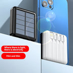 Power bank solare 4 in 1 con ricarica rapida