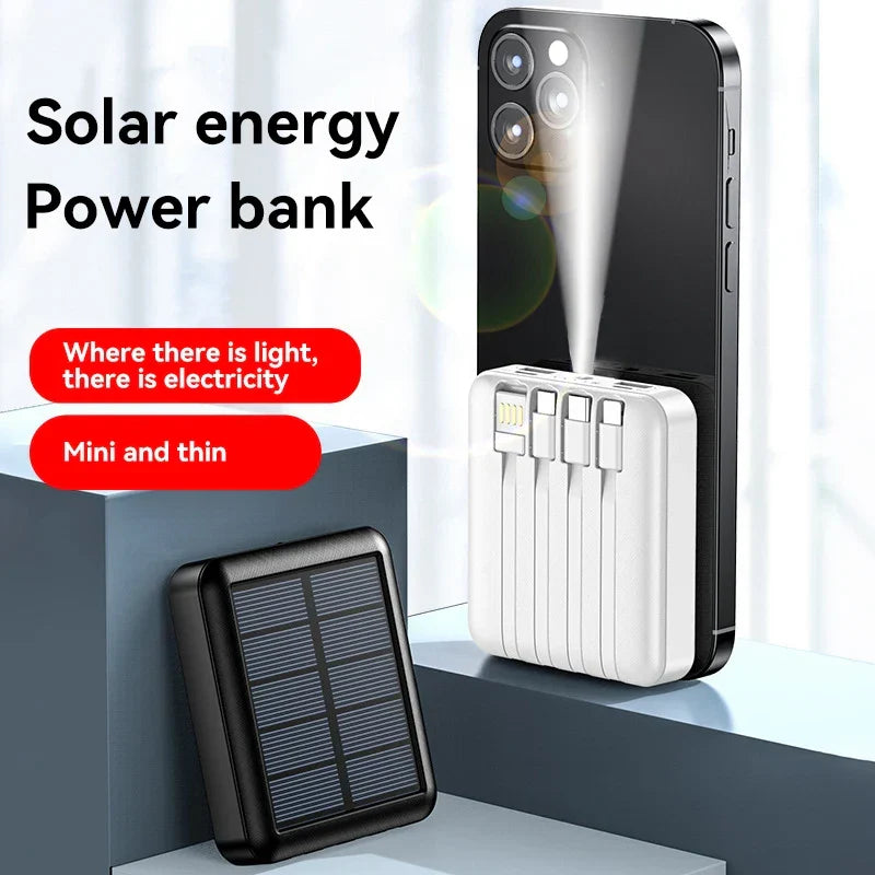 Power bank solare 4 in 1 con ricarica rapida