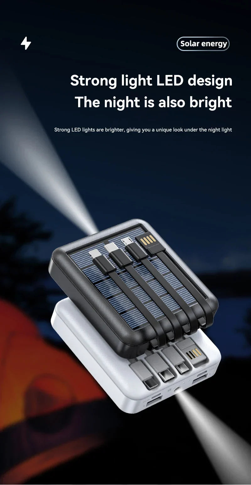 Power bank solare 4 in 1 con ricarica rapida