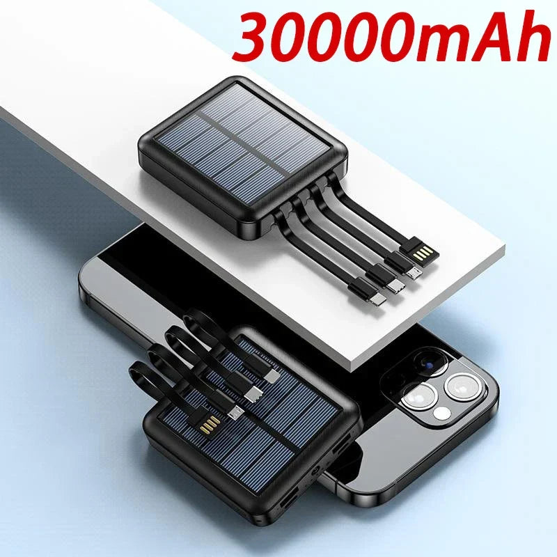 Power bank solare 4 in 1 con ricarica rapida