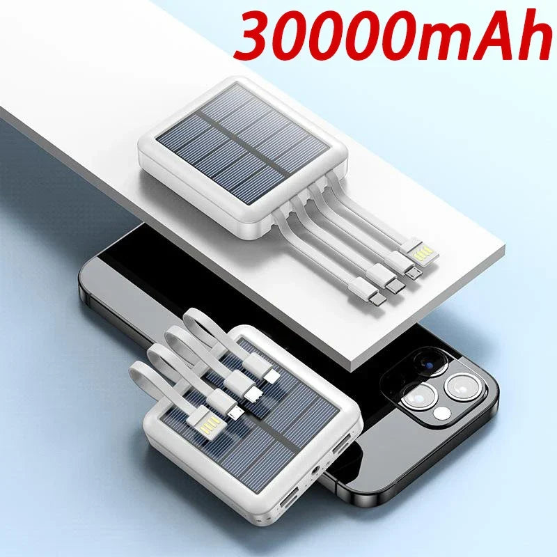 Power bank solare 4 in 1 con ricarica rapida