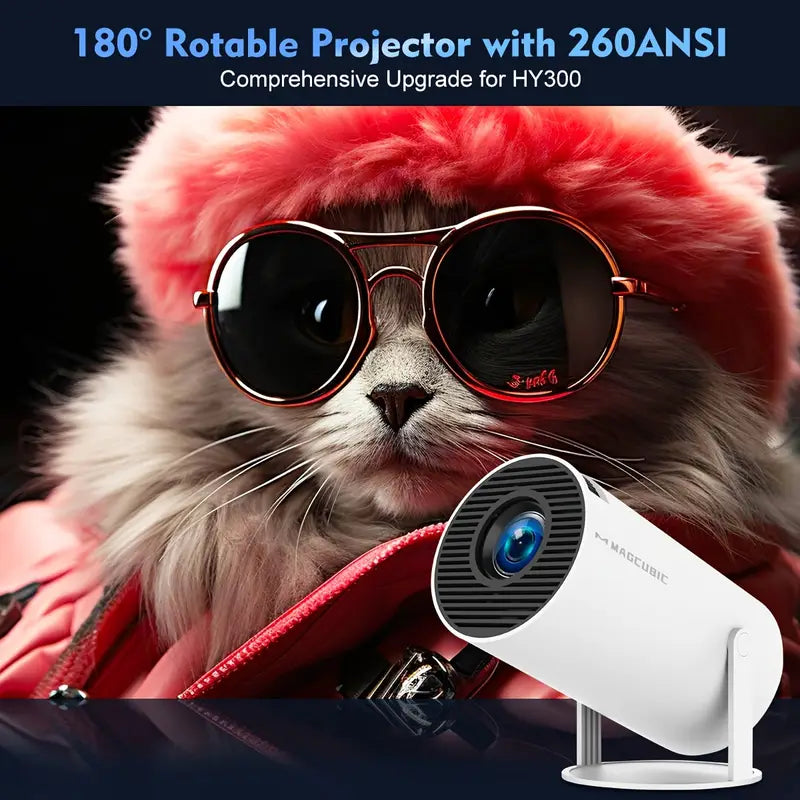 Proiettore mini 4K Magcubic HY300 con Android 11, WiFi 6 dual band e 260 ANSI lumen