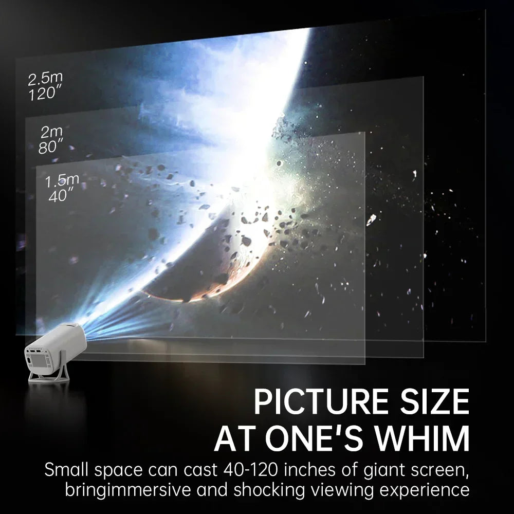 Proiettore mini CineNova con Android 11, 720P HD, compatibile 4K e portatile