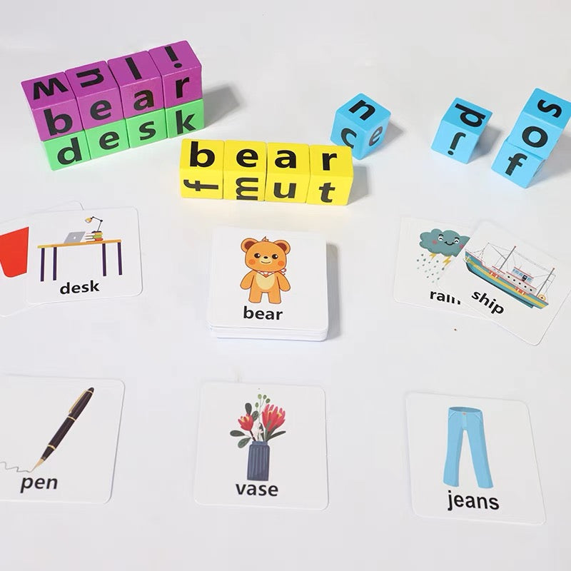 Puzzle di parole incrociate in legno per bambini
