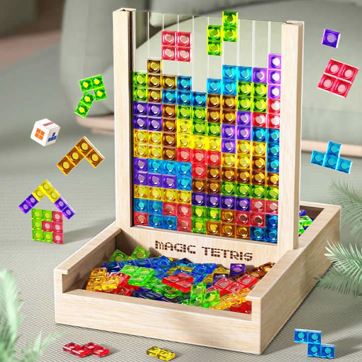 Puzzle Tetris sostenibile in legno per tutta la famiglia