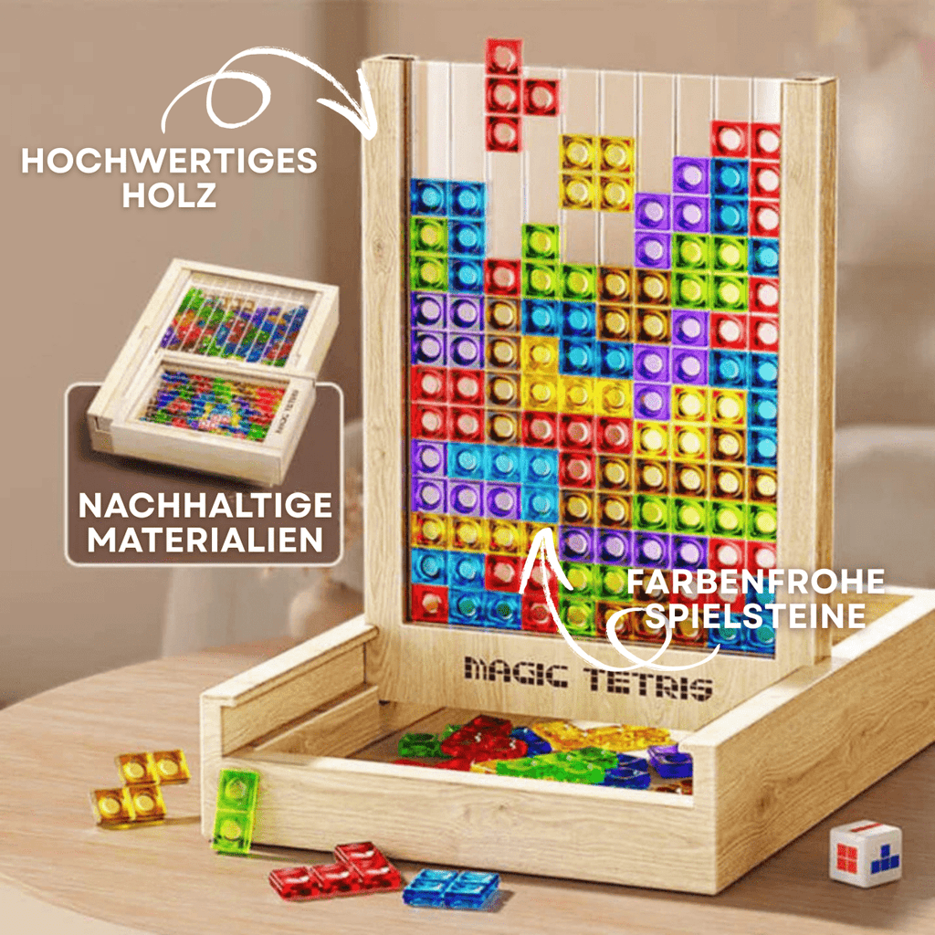Puzzle Tetris sostenibile in legno per tutta la famiglia