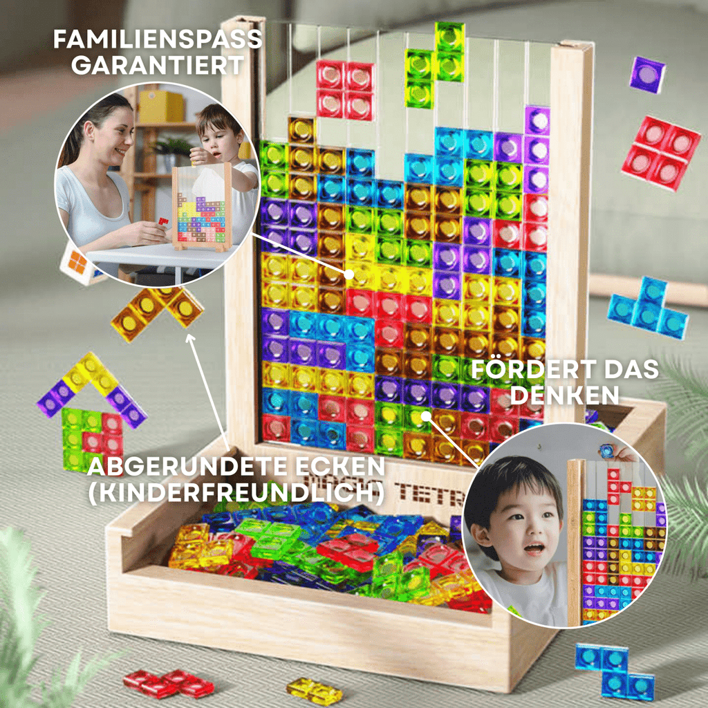 Puzzle Tetris sostenibile in legno per tutta la famiglia