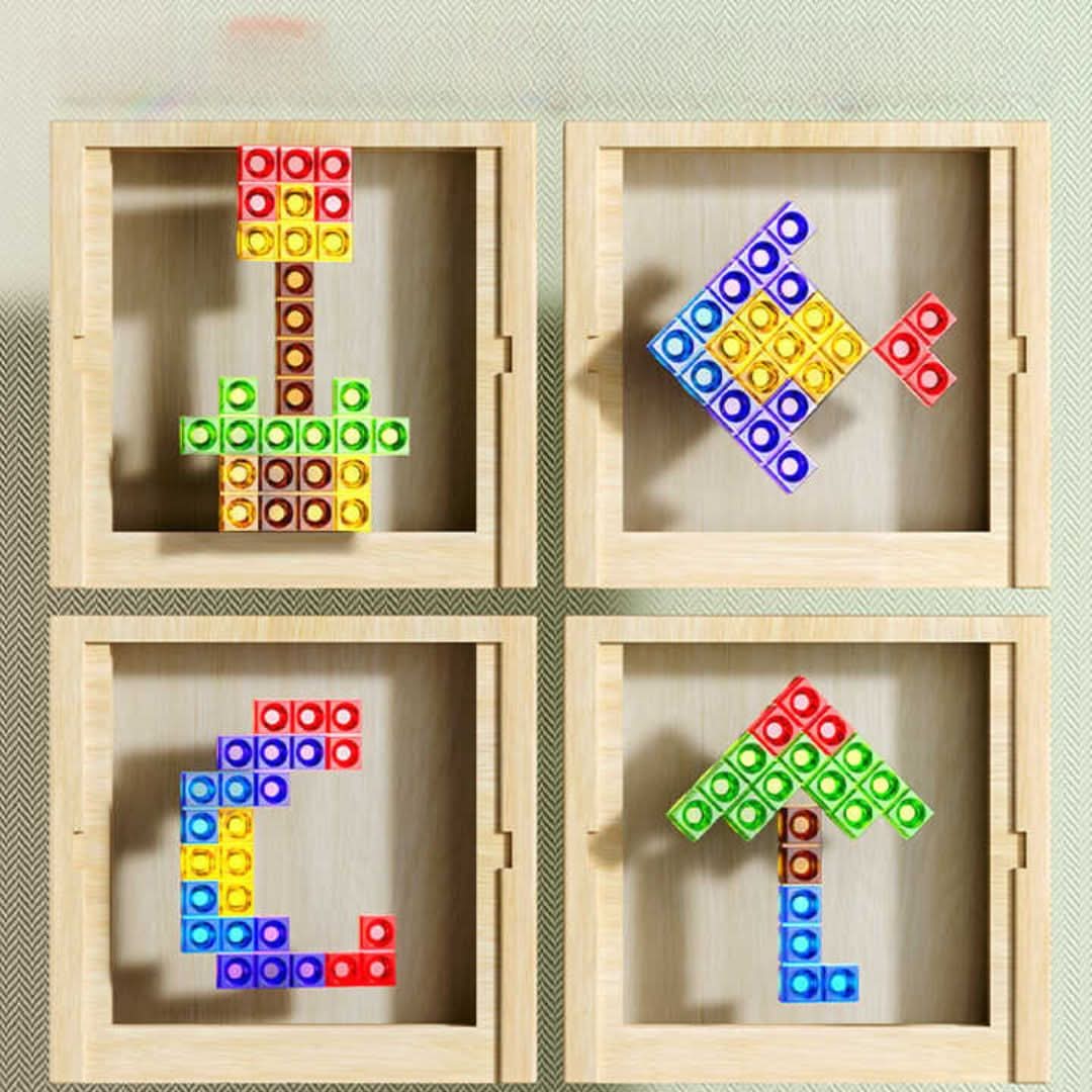 Puzzle Tetris sostenibile in legno per tutta la famiglia