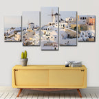 Quadro su tela case bianche di Santorini – stampa multipannello per camera da letto