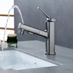Rubinetto monocomando per lavabo con bocca estraibile e girevole